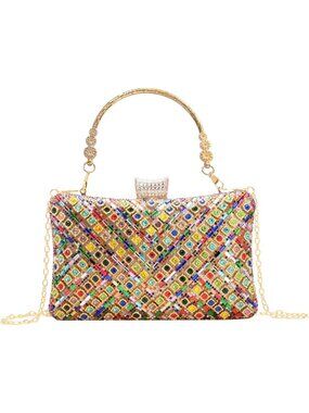Women's Rhinestone Evening Colorful Colorful With Clasp Purse Crystal Sparkling